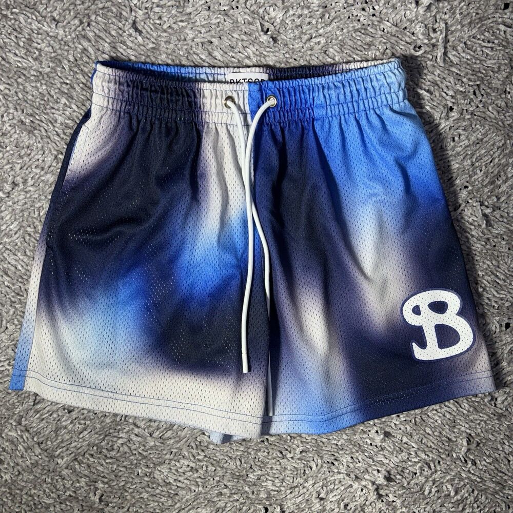 BKTSQD Mesh Shorts Mens Large Activewear Training Drawstring Ombré Gym USA MADE